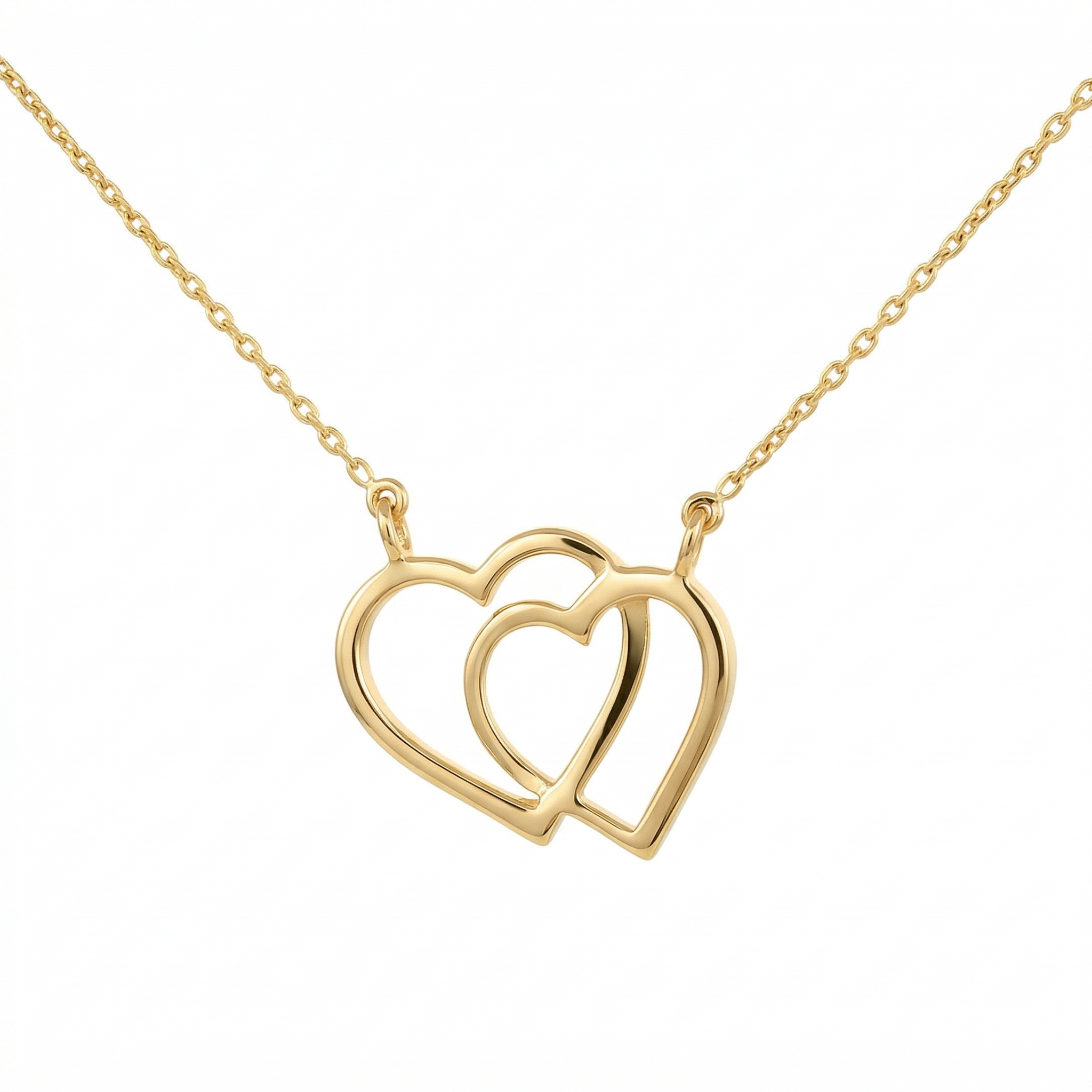 14k Gold Interlocking Diamond Heart Necklace