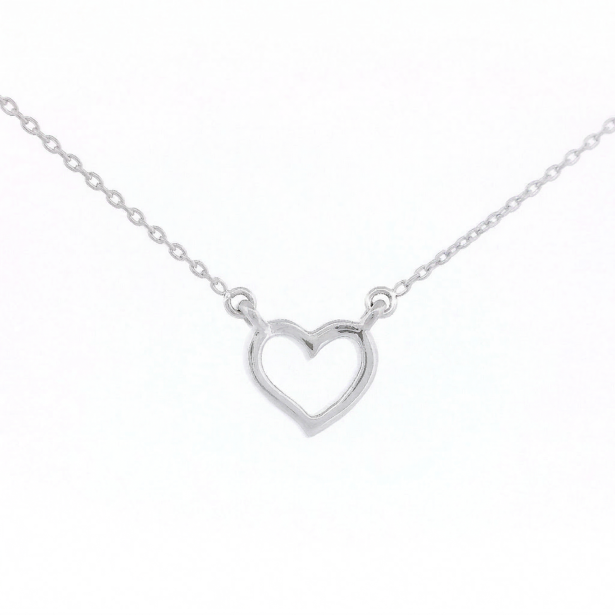 14k Gold 0.03ctw Diamond Half-Pave Heart Necklace