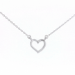 14k Gold 0.03ctw Diamond Half-Pave Heart Necklace