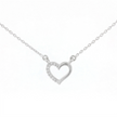 14k Gold 0.03ctw Diamond Half-Pave Heart Necklace
