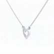 14k Gold 0.03ctw Diamond Half-Pave Heart Necklace