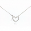 14k Gold 0.03ctw Diamond Half-Pave Heart Necklace