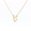 14k Gold 0.03ctw Diamond Half-Pave Heart Necklace