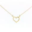14k Gold 0.03ctw Diamond Half-Pave Heart Necklace