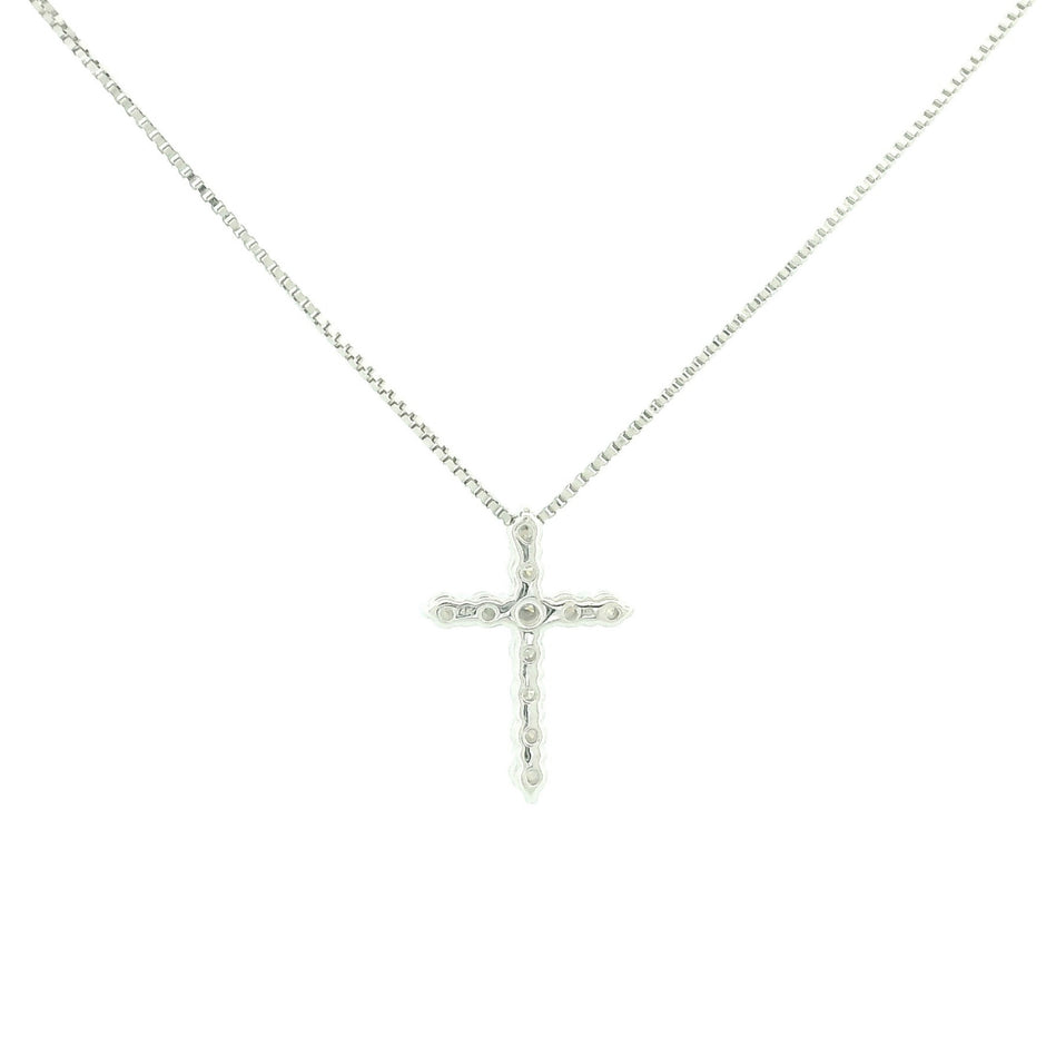14k Gold Diamond Cross Necklace