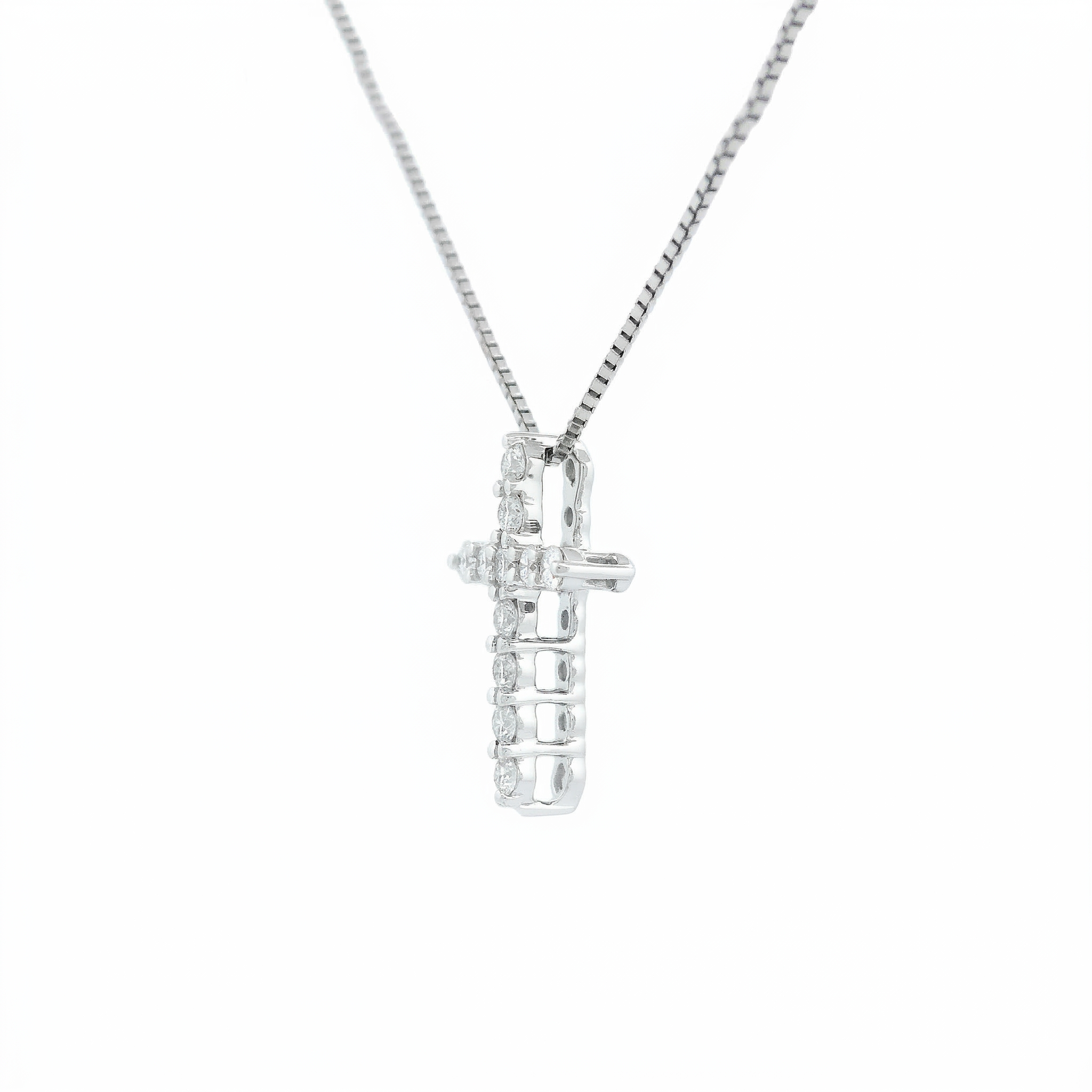 14k Gold Diamond Cross Necklace