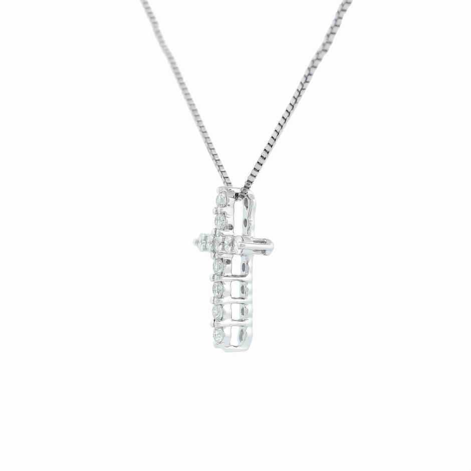 14k Gold Diamond Cross Necklace