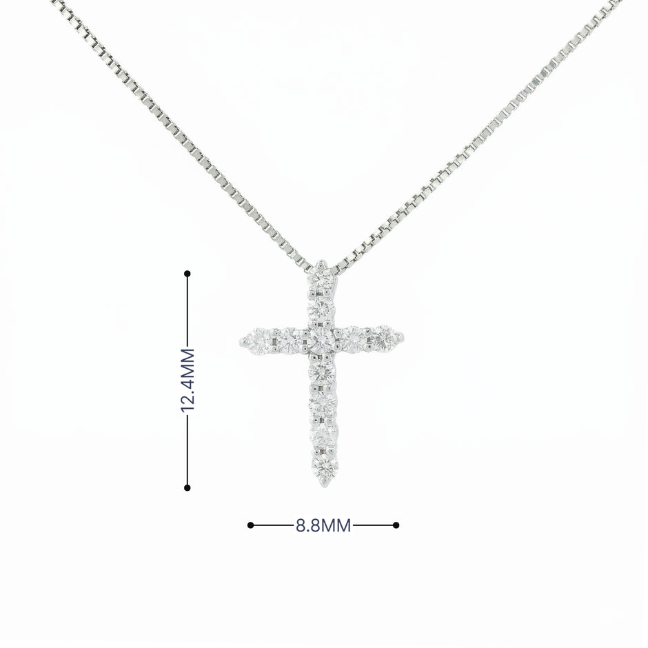 14k Gold Diamond Cross Necklace