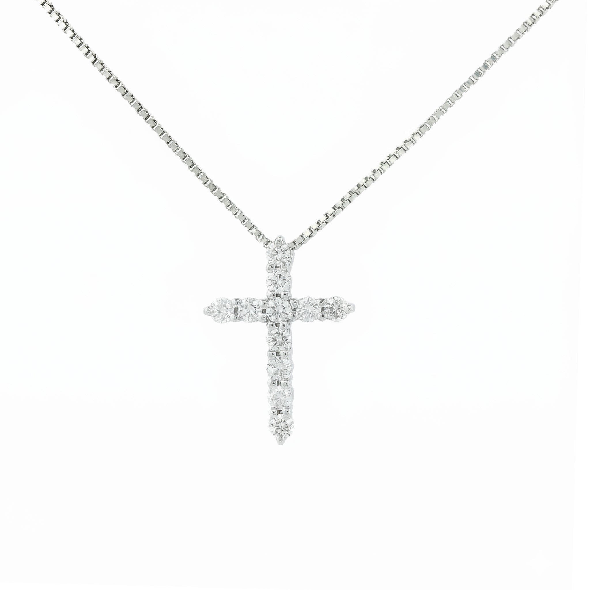 14k Gold Diamond Cross Necklace