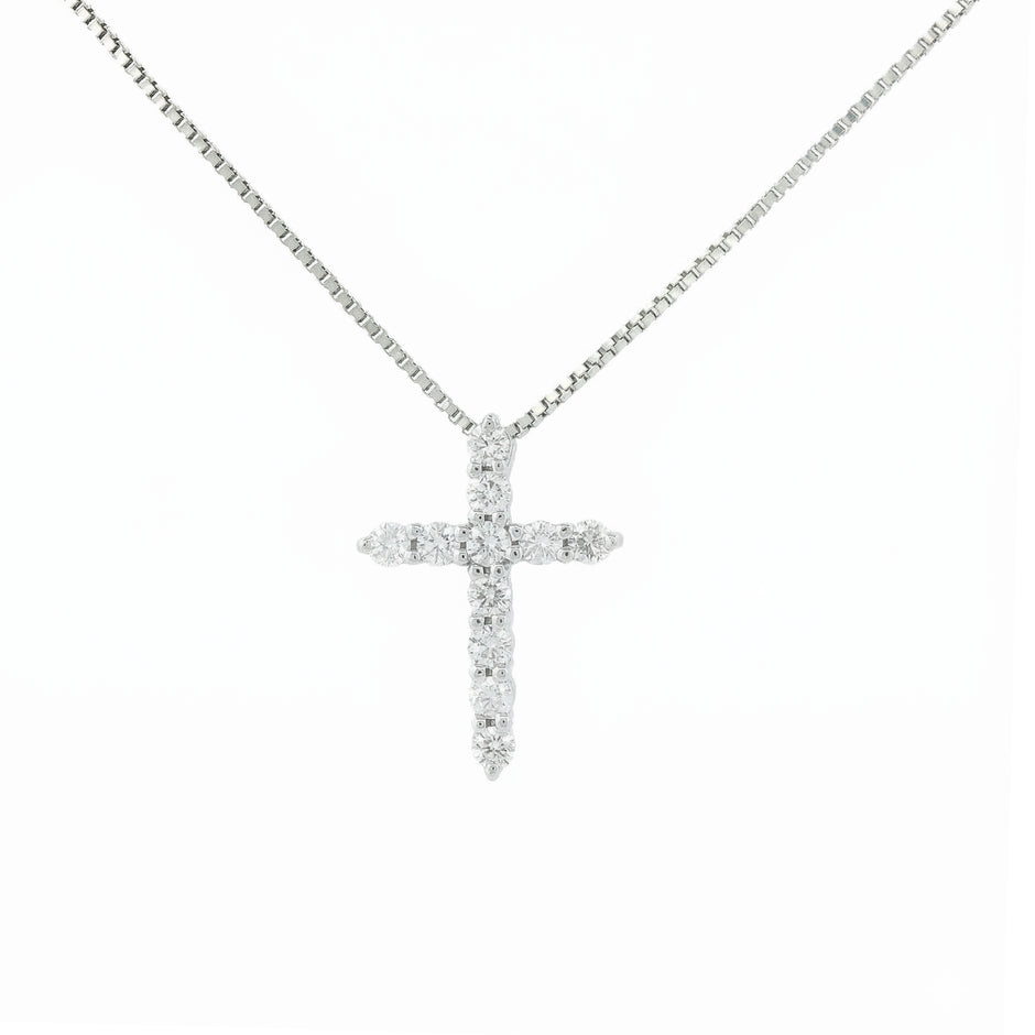 14k Gold Diamond Cross Necklace