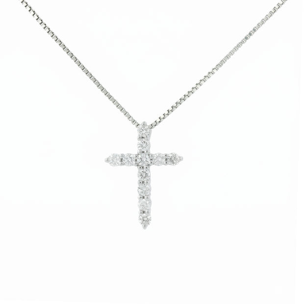 14k Gold Diamond Cross Necklace