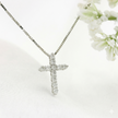 14k Gold Diamond Cross Necklace