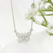 14k Gold Diamond Butterfly Necklace