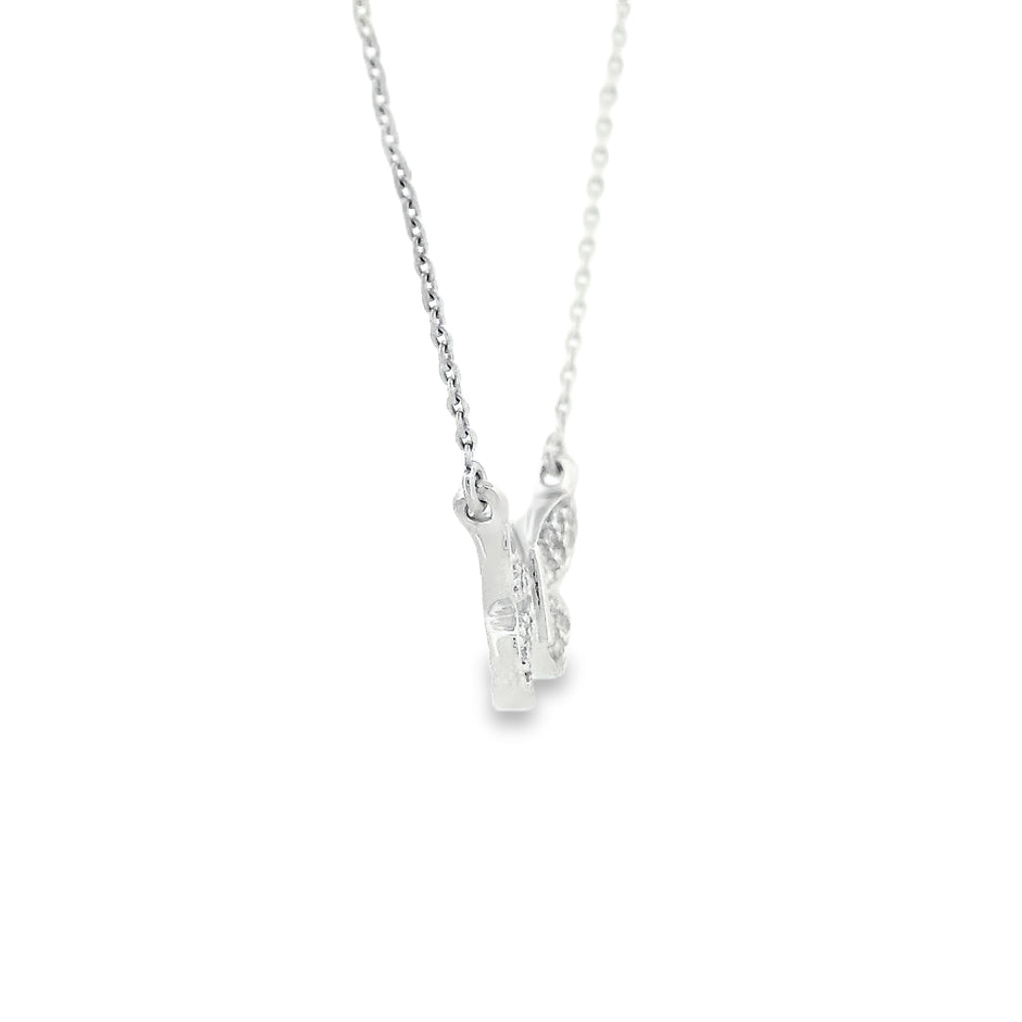 14k Gold Diamond Butterfly Necklace