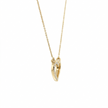 14k Gold Diamond Half-Pave Heart Necklace