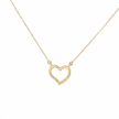 14k Gold Diamond Half-Pave Heart Necklace