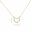 14k Gold Diamond Half-Pave Heart Necklace
