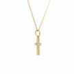 14k Gold 0.11ctw Diamond Cross Necklace