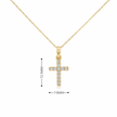 14k Gold 0.11ctw Diamond Cross Necklace