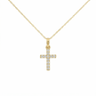 14k Gold 0.11ctw Diamond Cross Necklace