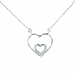 14k Gold 0.10ctw Diamond Double Heart Necklace