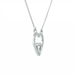 14k Gold 0.10ctw Diamond Double Heart Necklace