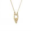14k Gold 0.10ctw Diamond Double Heart Necklace