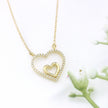14k Gold 0.10ctw Diamond Double Heart Necklace