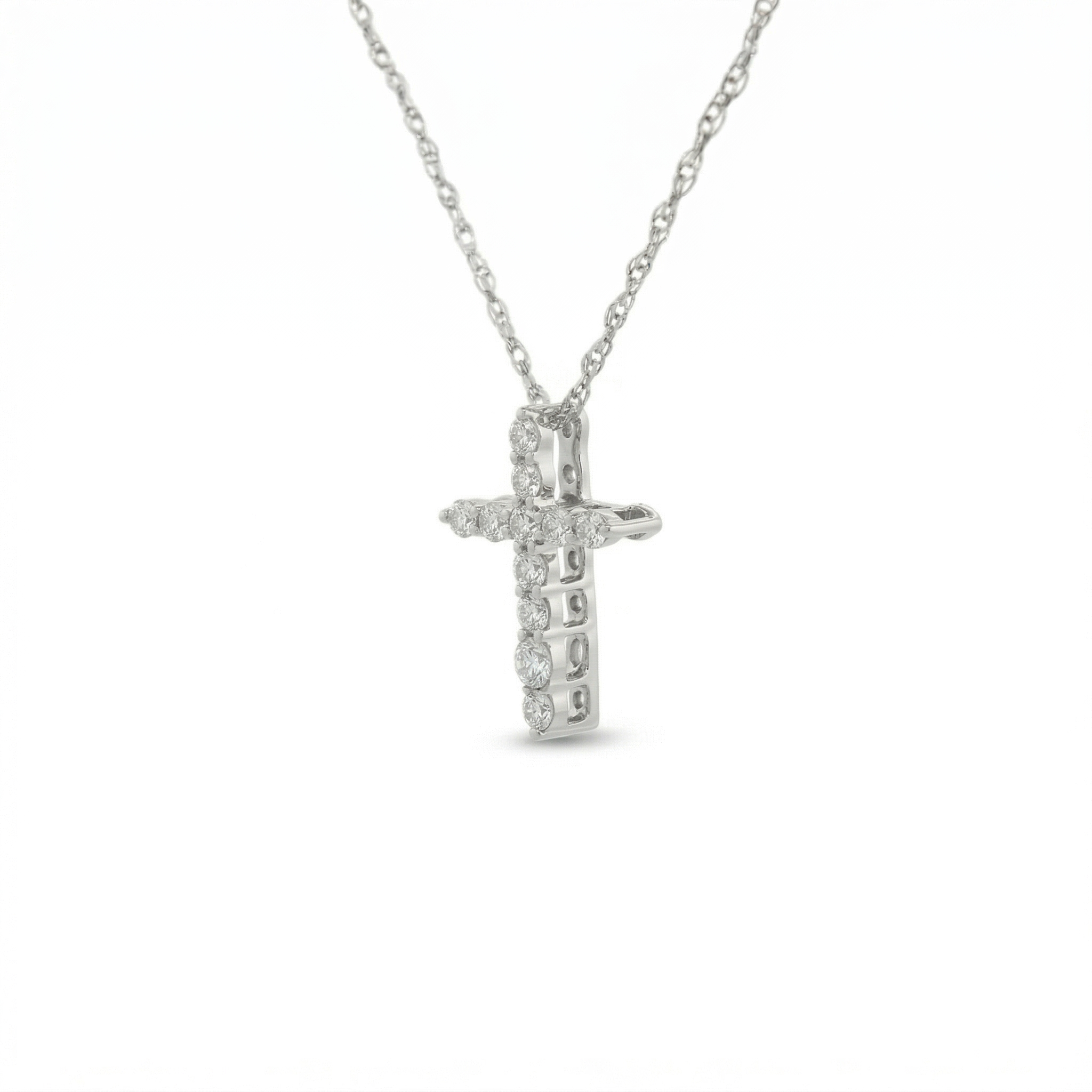 14k Gold Diamond Cross Necklace