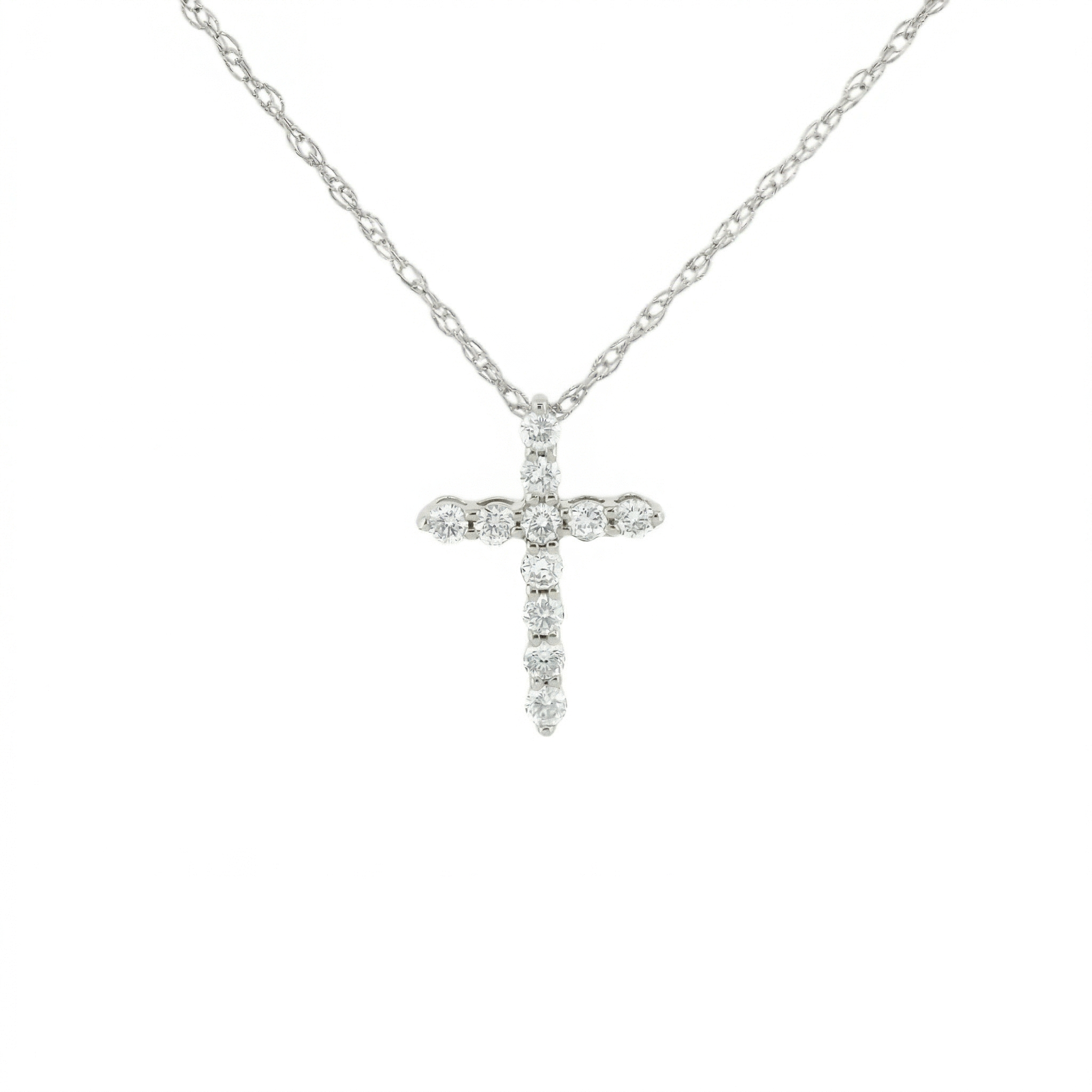 14k Gold Diamond Cross Necklace