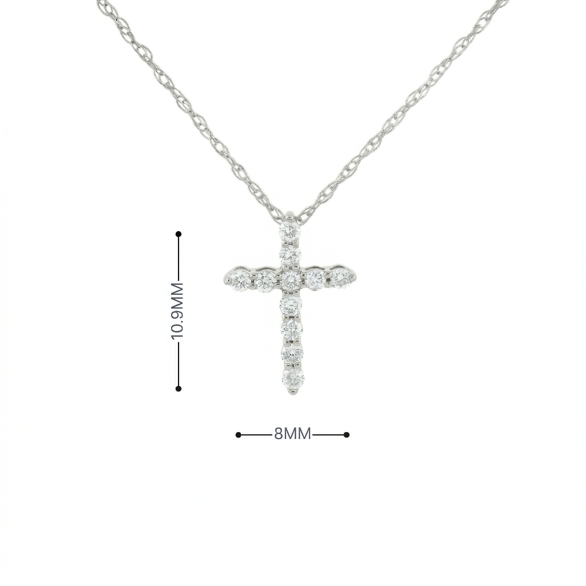 14k Gold Diamond Cross Necklace