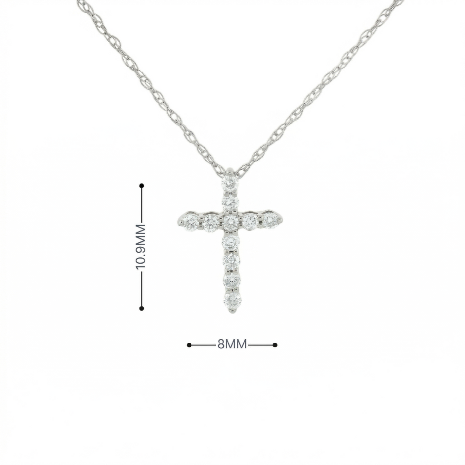 14k Gold Diamond Cross Necklace