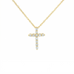 14k Gold Diamond Cross Necklace