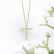 14k Gold Diamond Cross Necklace