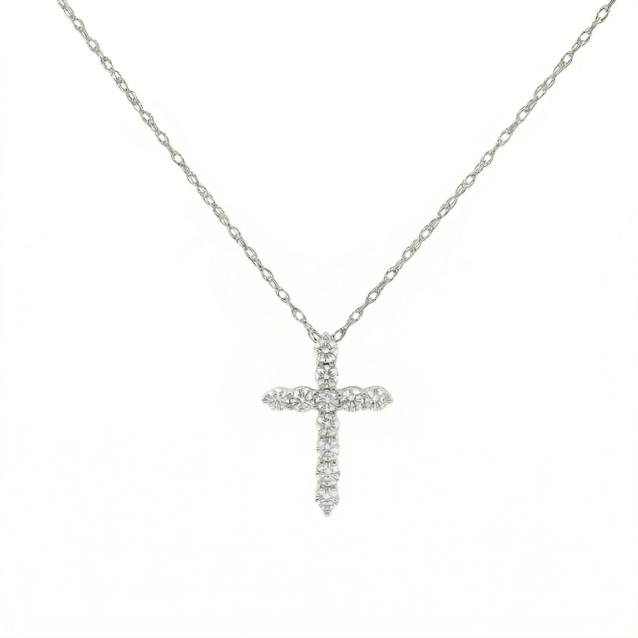 14k Gold Diamond Cross Necklace