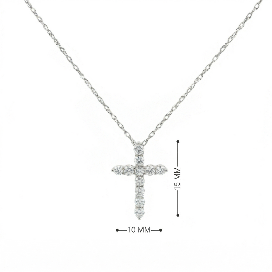 14k Gold Diamond Cross Necklace