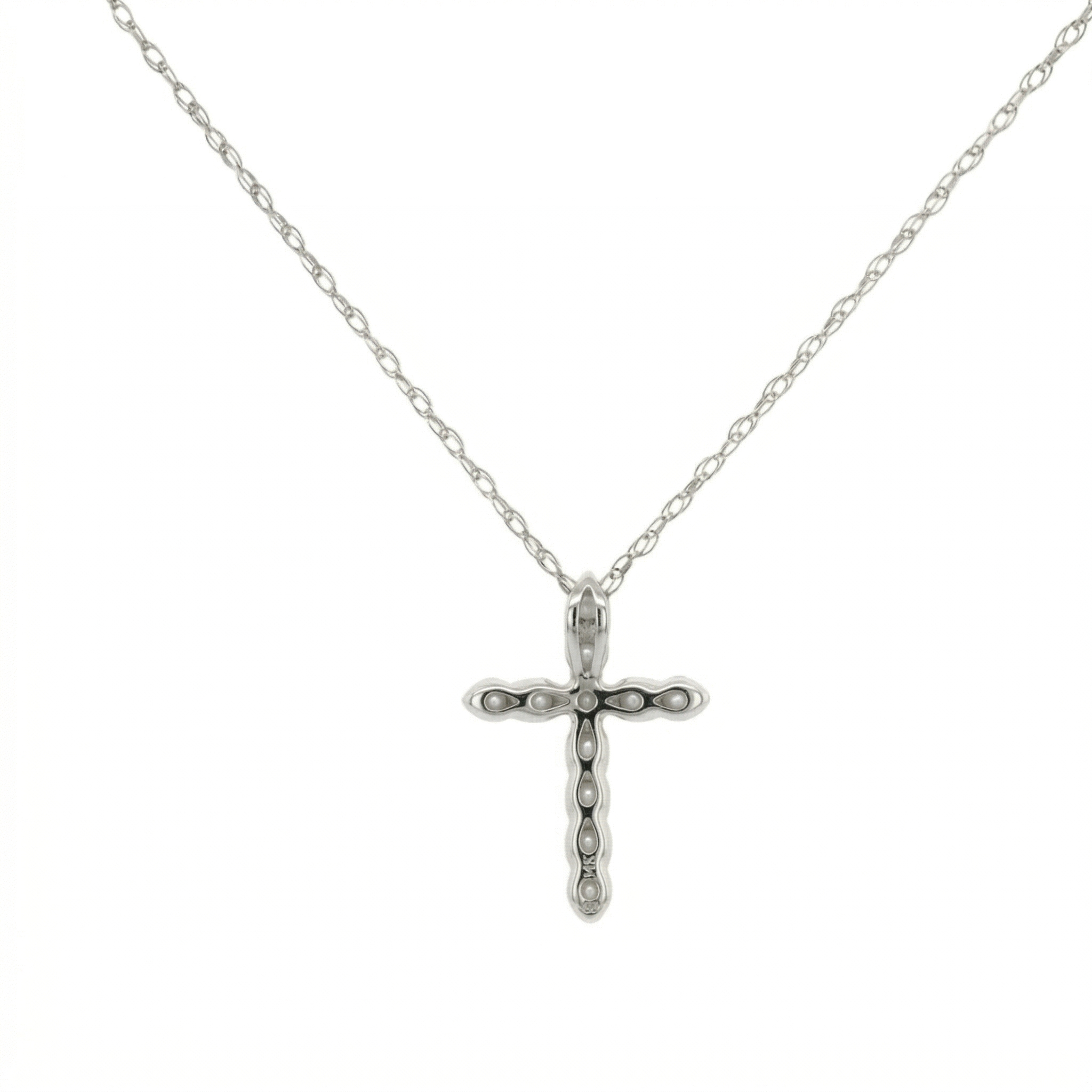 14k Gold Diamond Cross Necklace