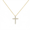 14k Gold Diamond Cross Necklace