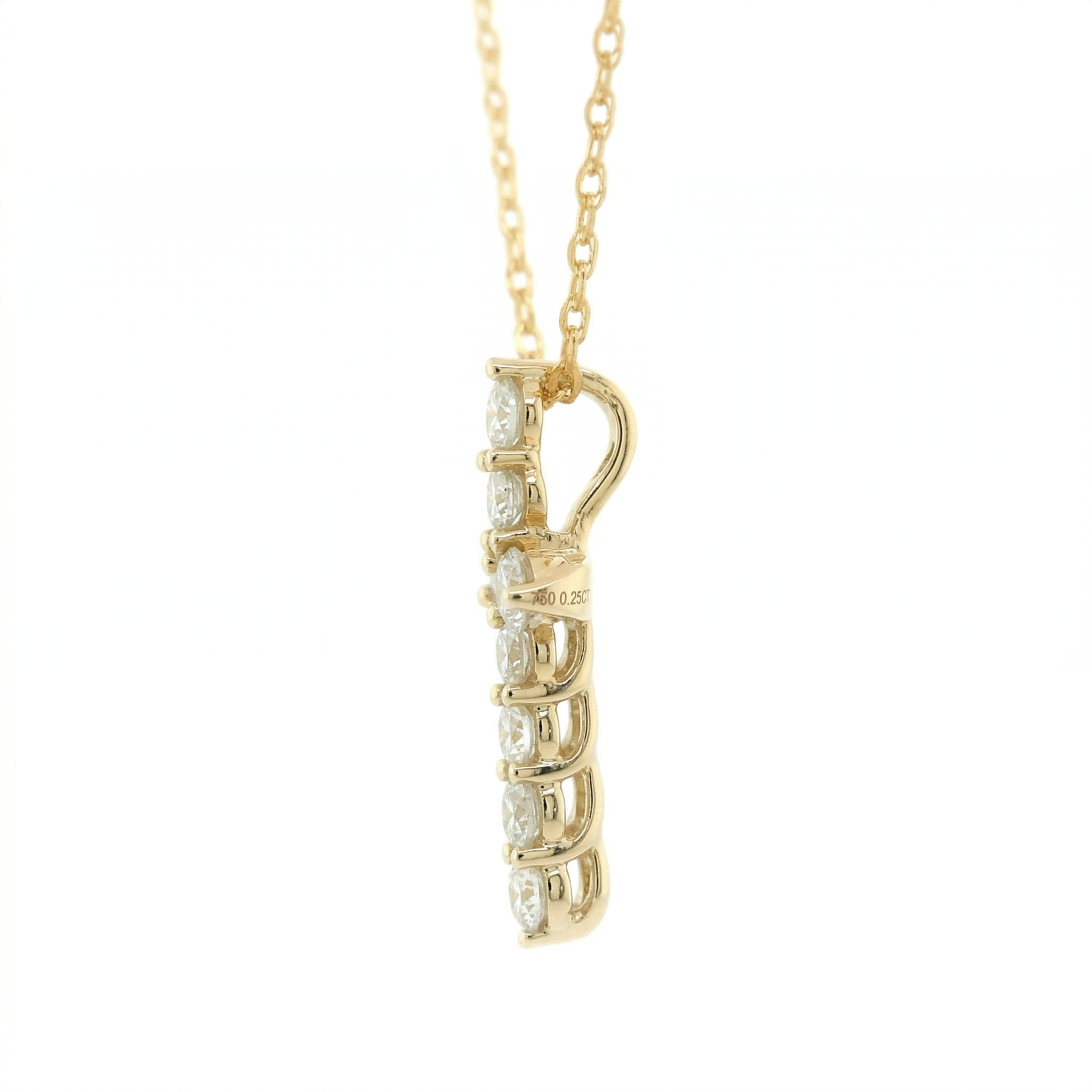 14k Gold Diamond Cross Necklace