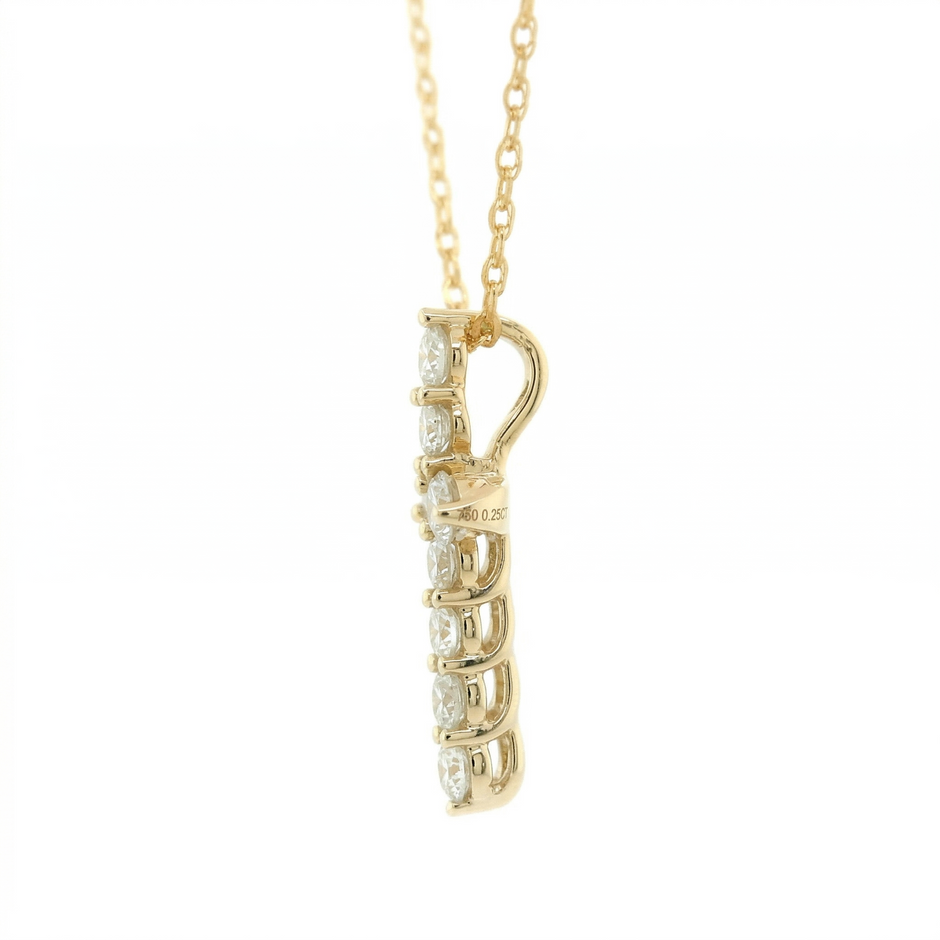 14k Gold Diamond Cross Necklace