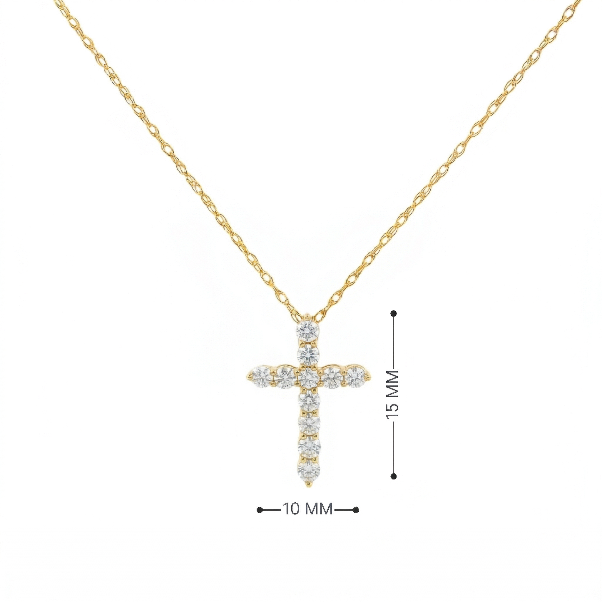 14k Gold Diamond Cross Necklace