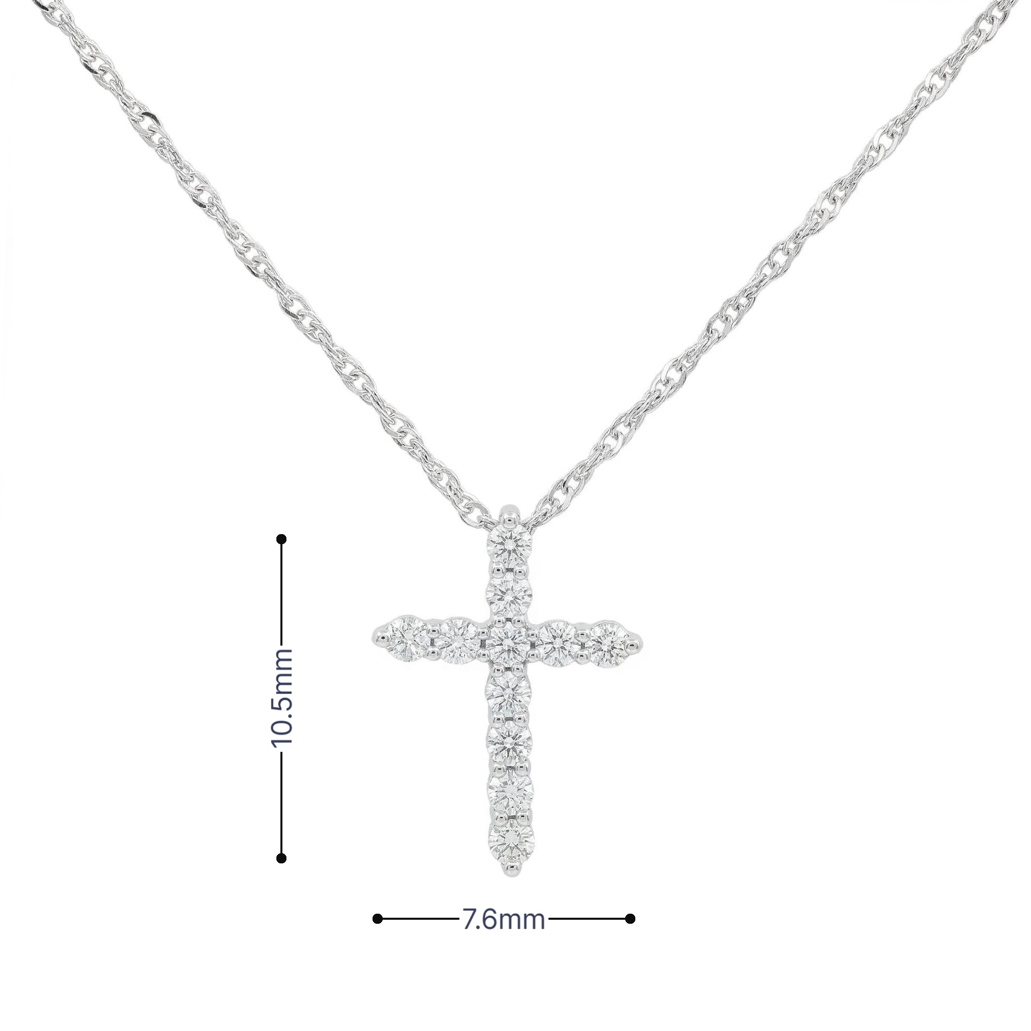 14k Gold Diamond Cross Necklace