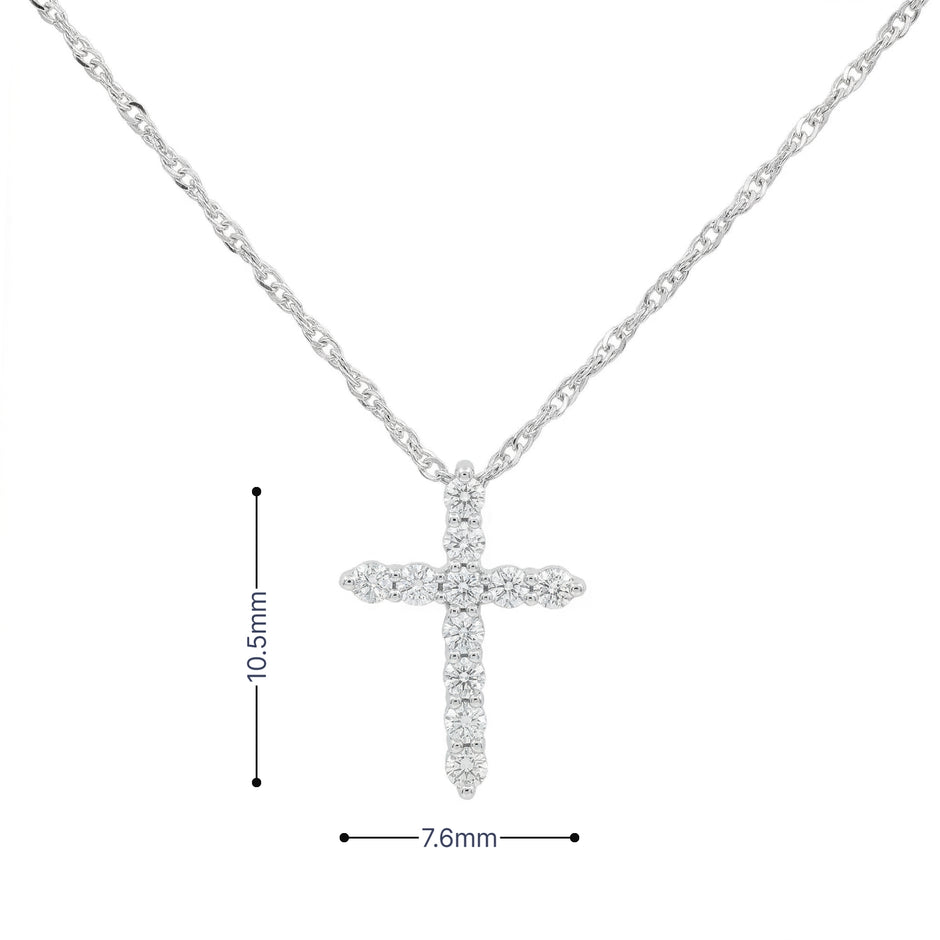 14k Gold Diamond Cross Necklace