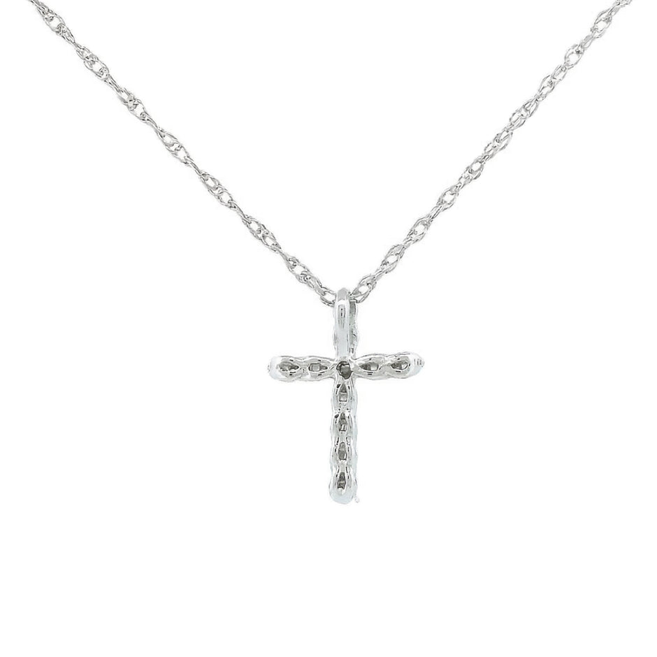 14k Gold Diamond Cross Necklace