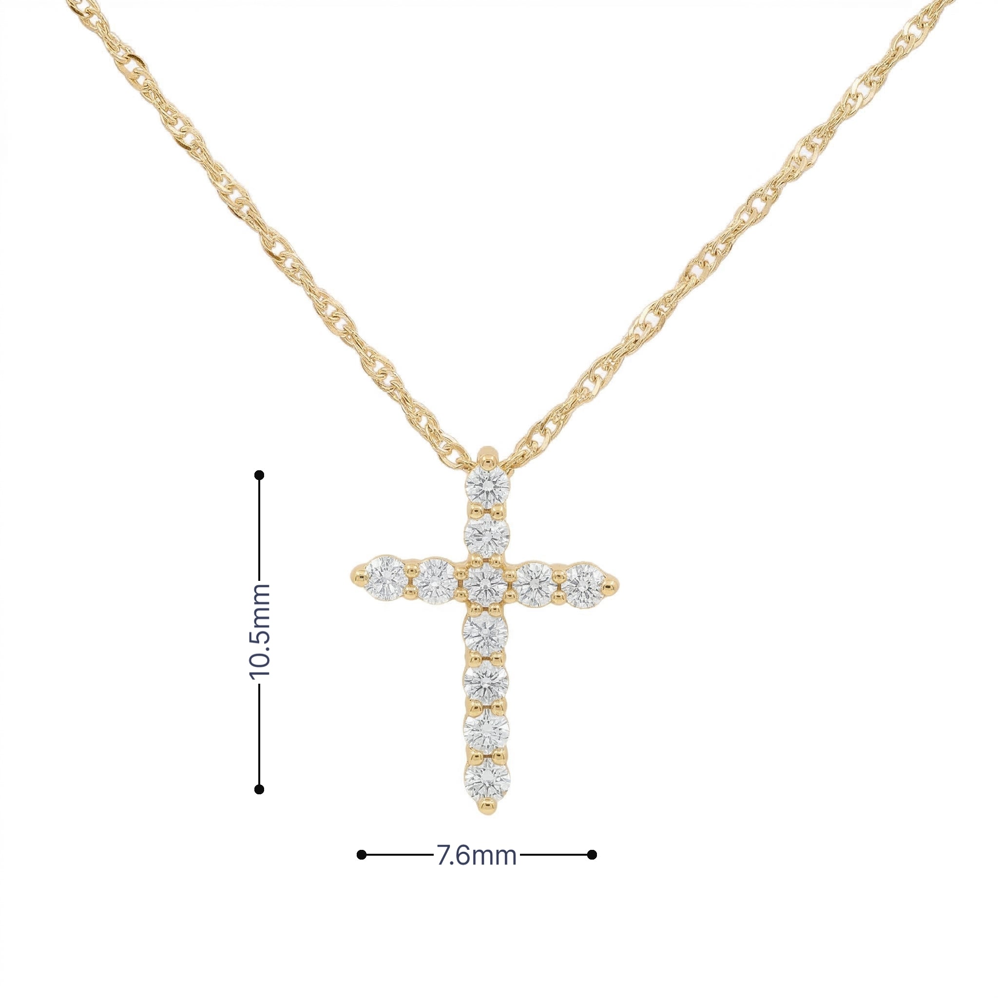 14k Gold Diamond Cross Necklace
