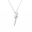 14k Gold Diamond Channel-Set Cross Necklace