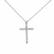 14k Gold Diamond Channel-Set Cross Necklace