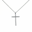 14k Gold Diamond Channel-Set Cross Necklace