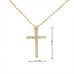 14k Gold Diamond Channel-Set Cross Necklace