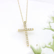 14k Gold Diamond Channel-Set Cross Necklace